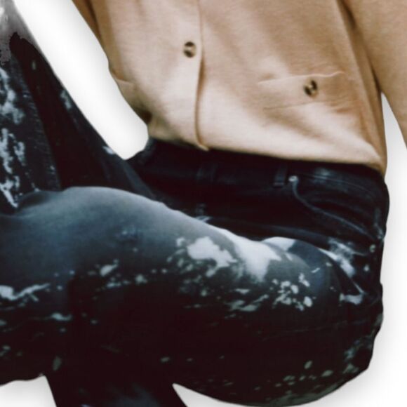 Zara Bleached Jeans Distressed Denim Gray Slim Fit Mid Rise US 4 BNWT - Picture 4 of 10